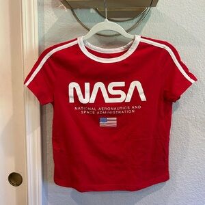Red NASA USA Crop Top